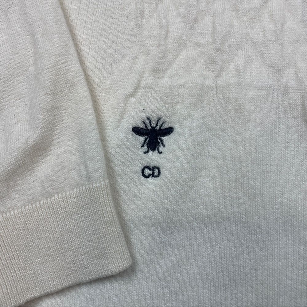 Vintage Christian Dior sweater women’s size M white wool designer - Picture 2 of 11